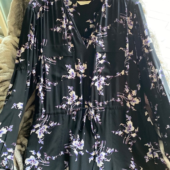 Rebecca Taylor 💯 Silk Lined Flower Print Belt Dress/Long Shirt New NeverUsed